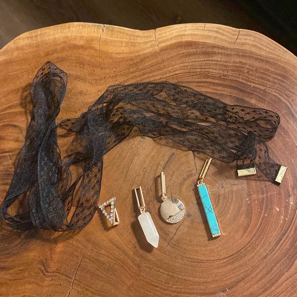 Torrid Lace Bow Tie Necklace with charms - Picture 1 of 3